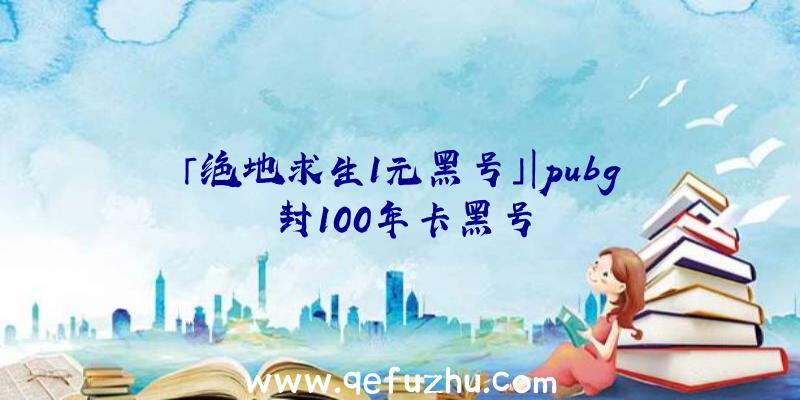 「绝地求生1元黑号」|pubg封100年卡黑号